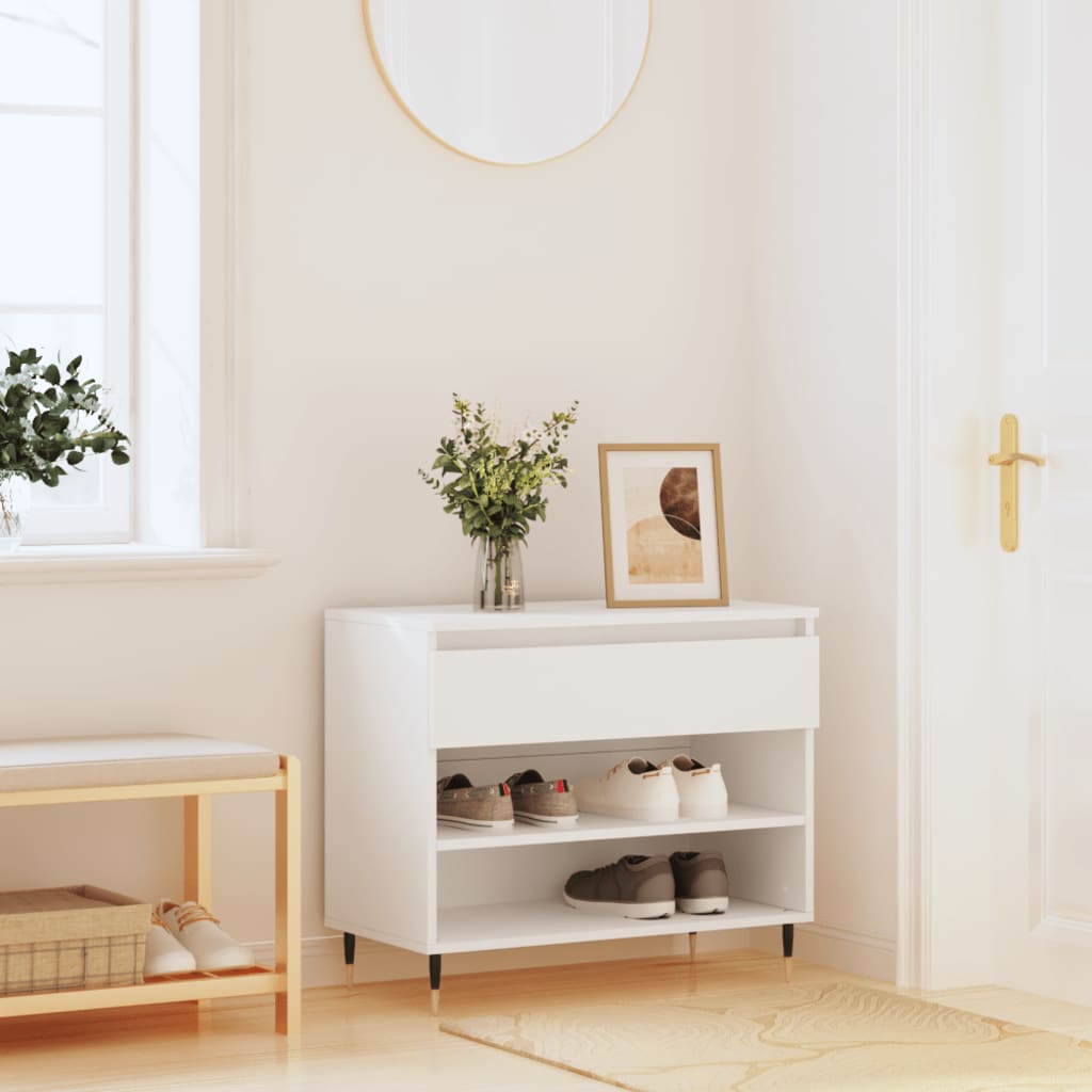 Étagère à chaussures blanc 70x36x60 cm en bois