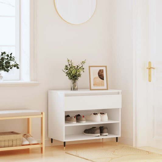 Étagère à chaussures blanc 70x36x60 cm en bois