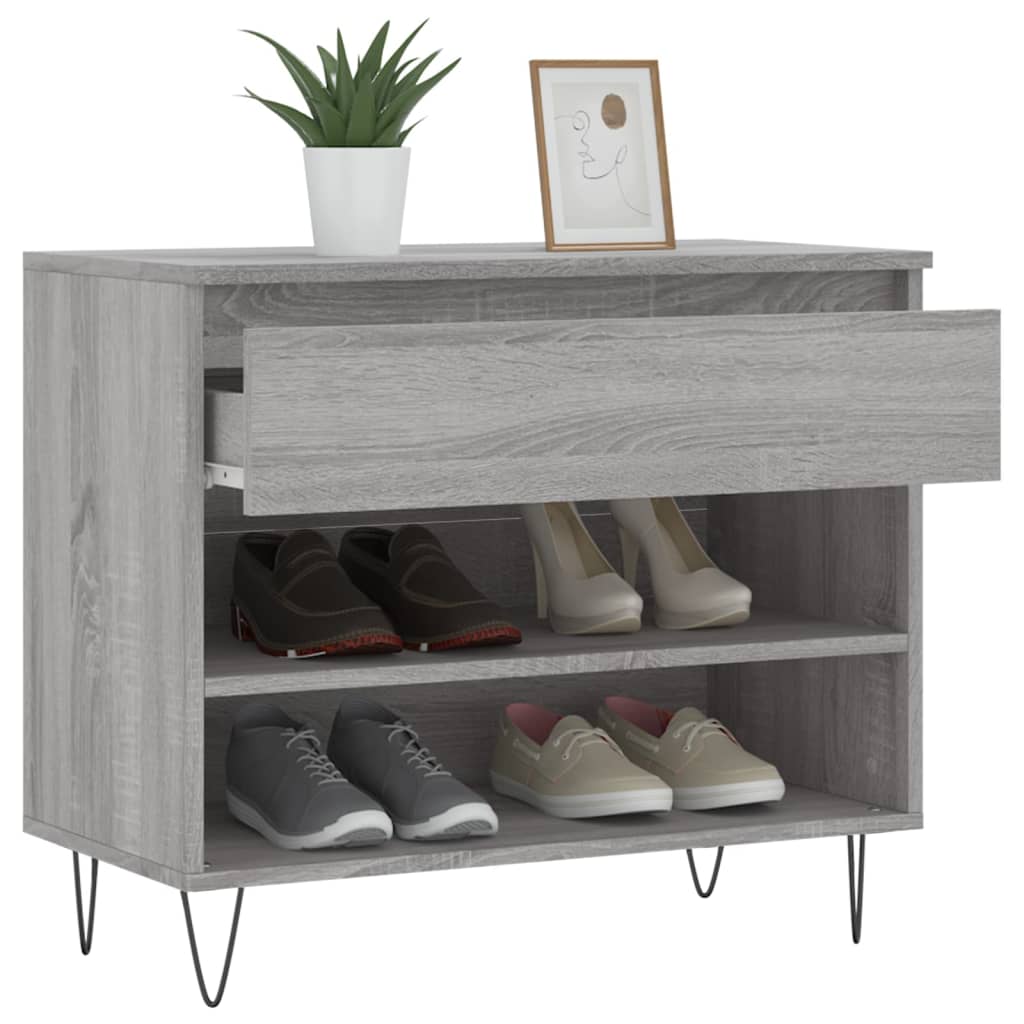 Shoe Rack Gray Sonoma 70x36x60 cm Wood Material