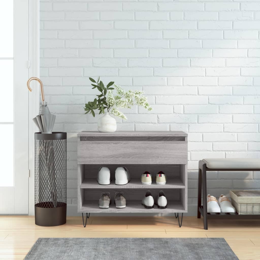 Shoe Rack Gray Sonoma 70x36x60 cm Wood Material