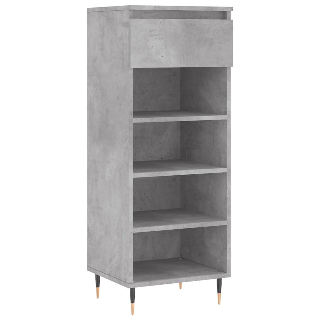 Shoe Cabinet Concrete Grey 40x36x105 cm Wood Material
