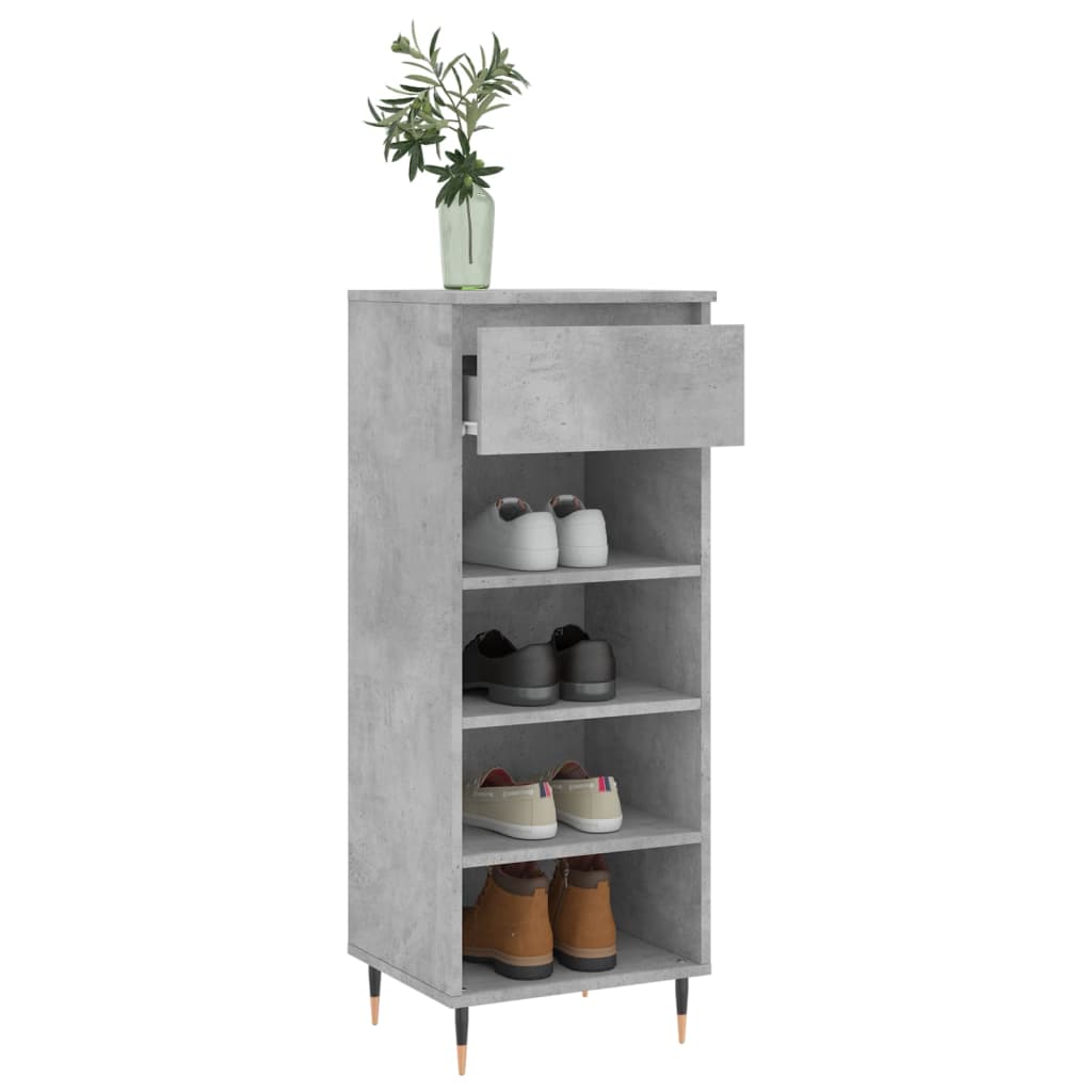 Shoe Cabinet Concrete Grey 40x36x105 cm Wood Material