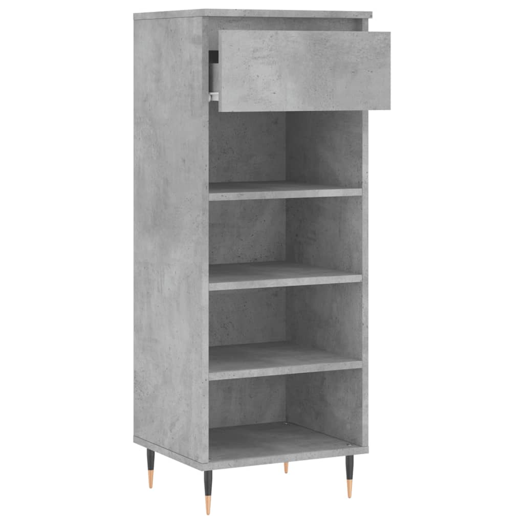 Shoe Cabinet Concrete Grey 40x36x105 cm Wood Material