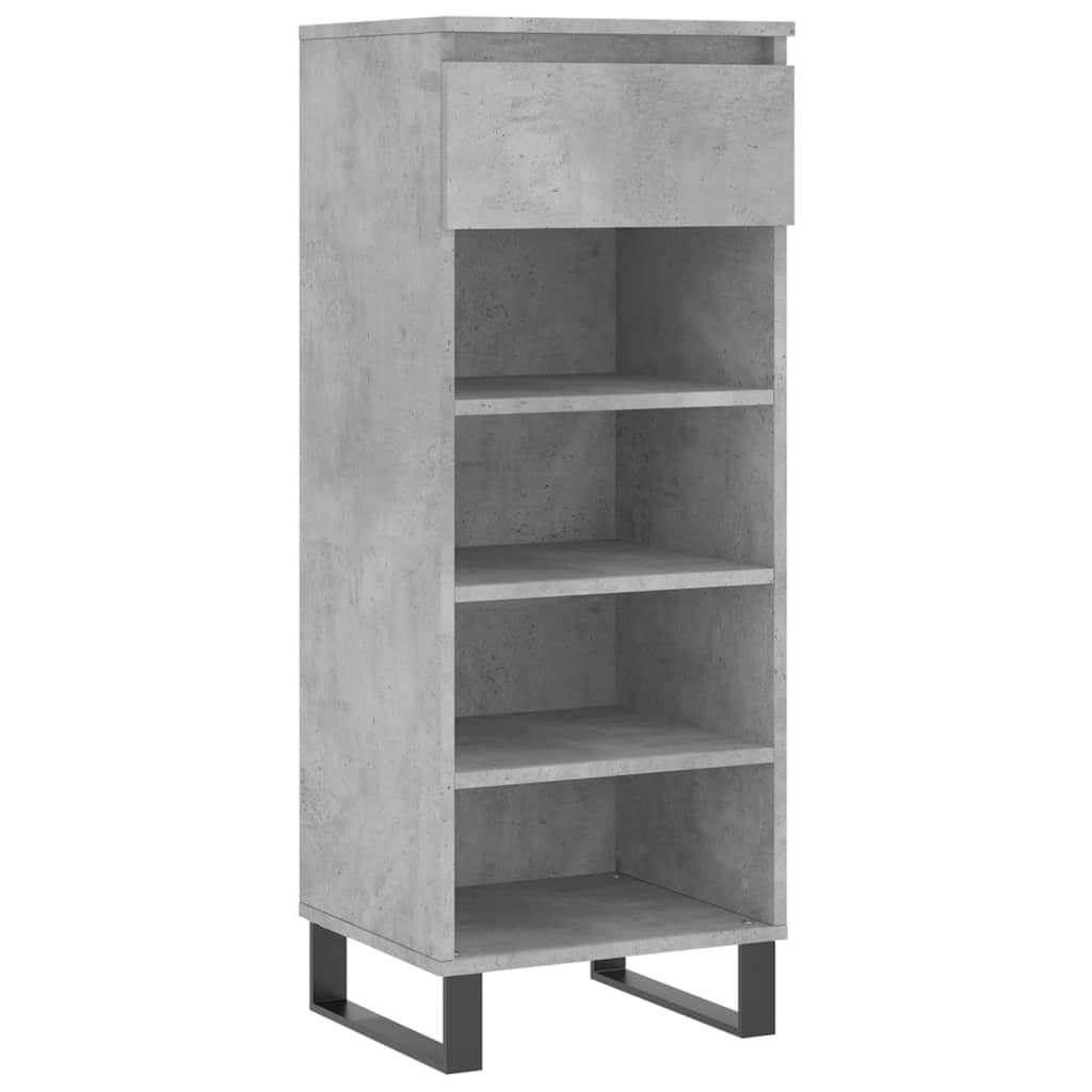 Shoe Cabinet Concrete Grey 40x36x105 cm Wood Material