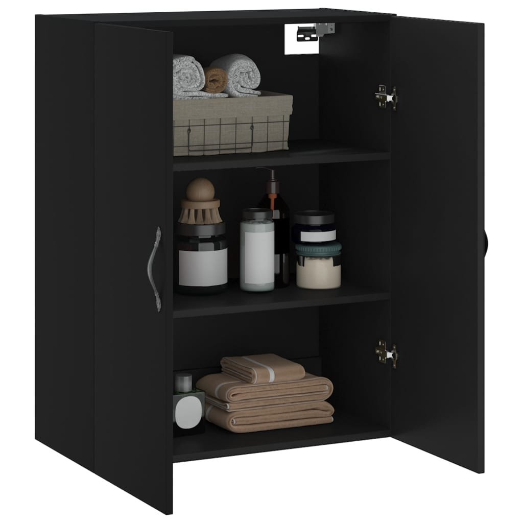 Wandschrank Schwarz 69,5x34x90 cm Holzwerkstoff