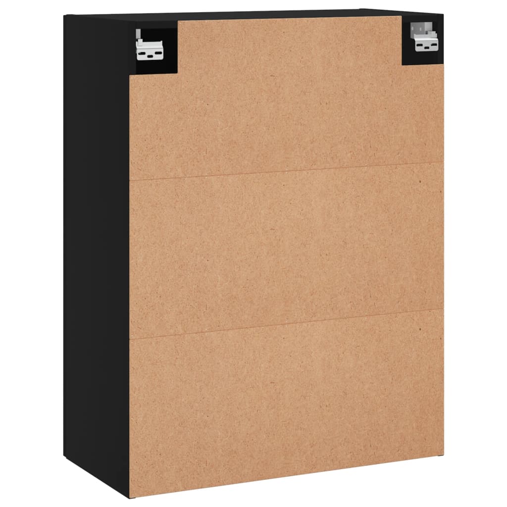 Wandschrank Schwarz 69,5x34x90 cm Holzwerkstoff