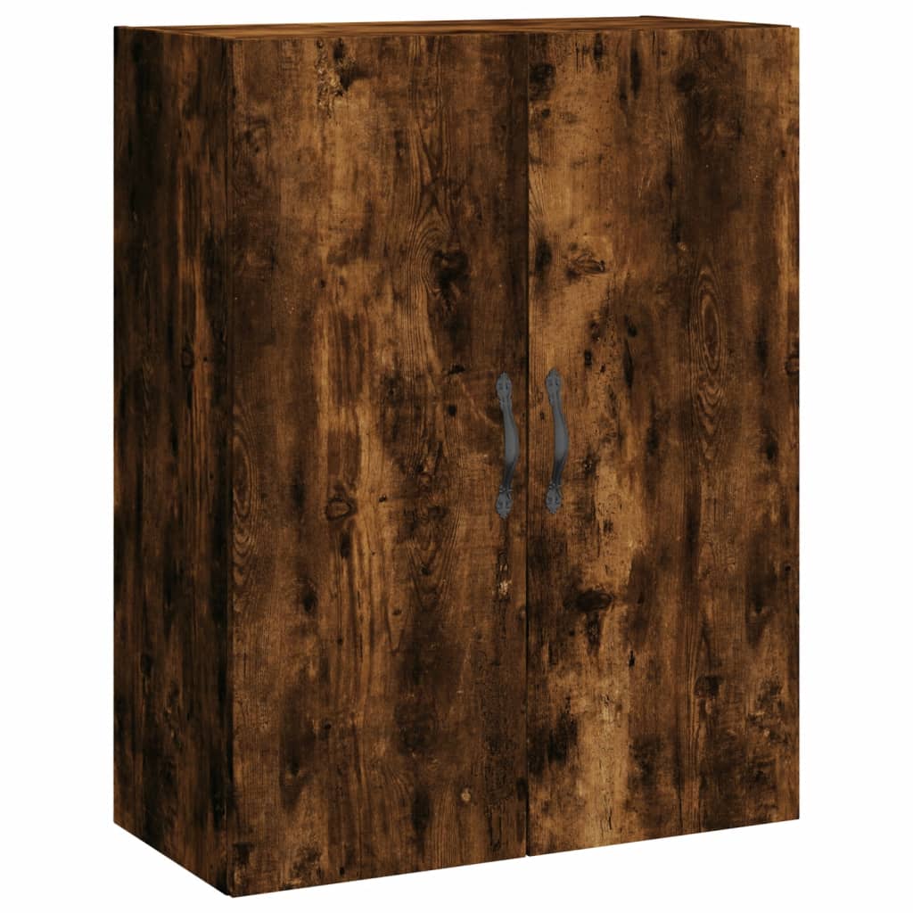 Armoire murale chêne fumé 69,5x34x90 cm matériau bois