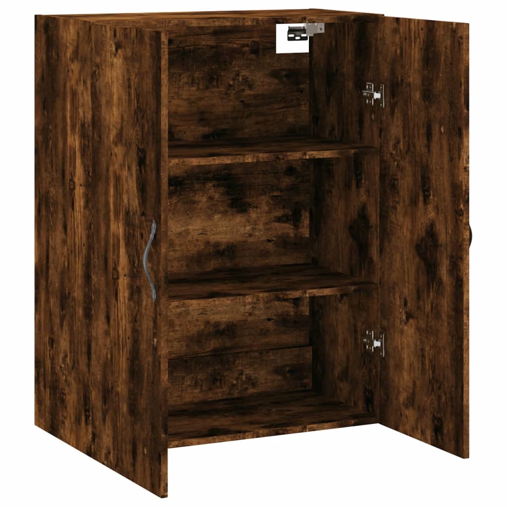 Armoire murale chêne fumé 69,5x34x90 cm matériau bois