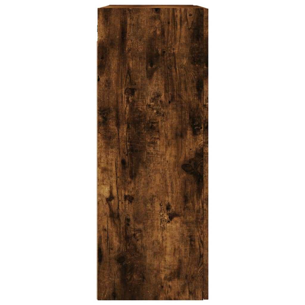 Armoire murale chêne fumé 69,5x34x90 cm matériau bois