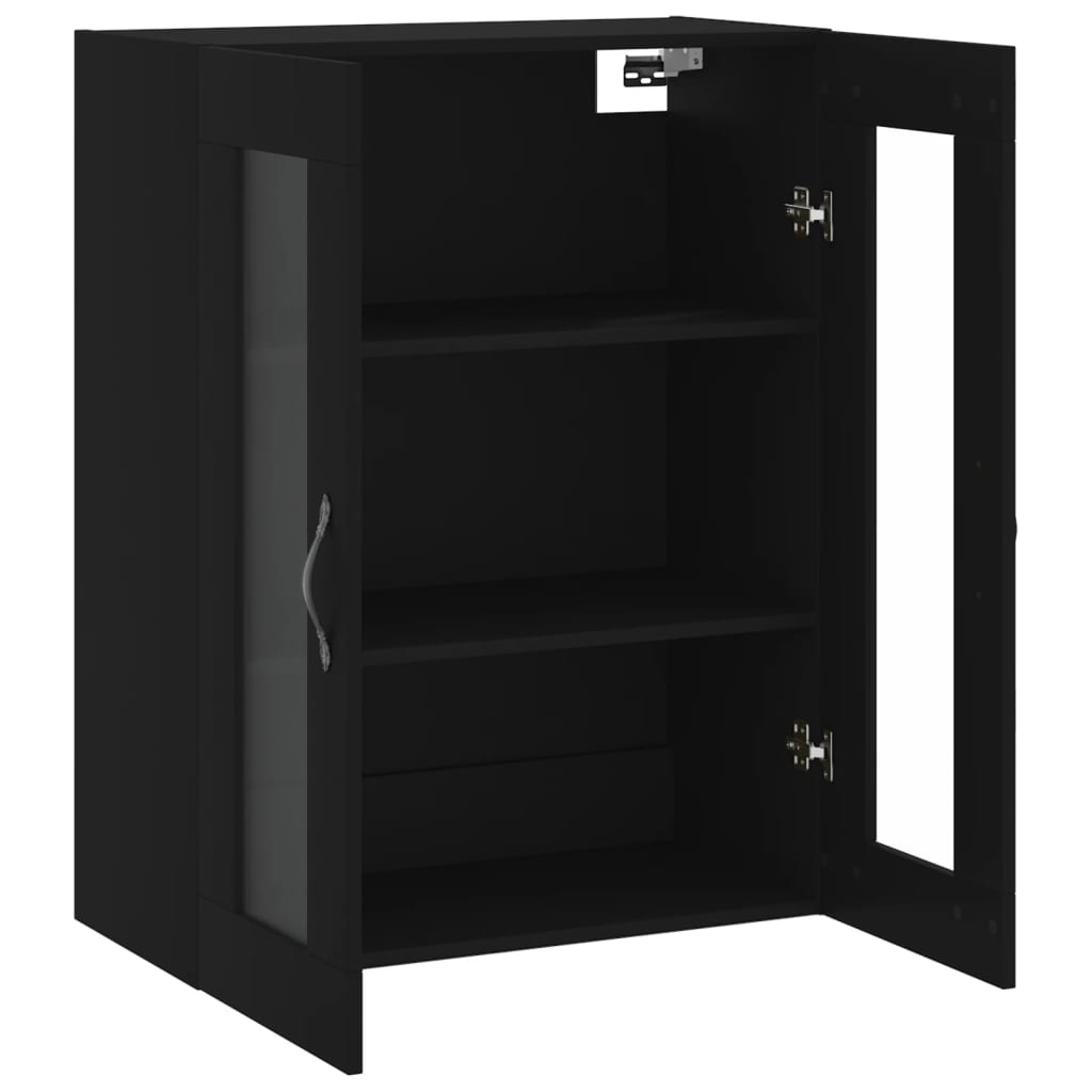 Wandschrank Schwarz 69,5x34x90 cm Holzwerkstoff