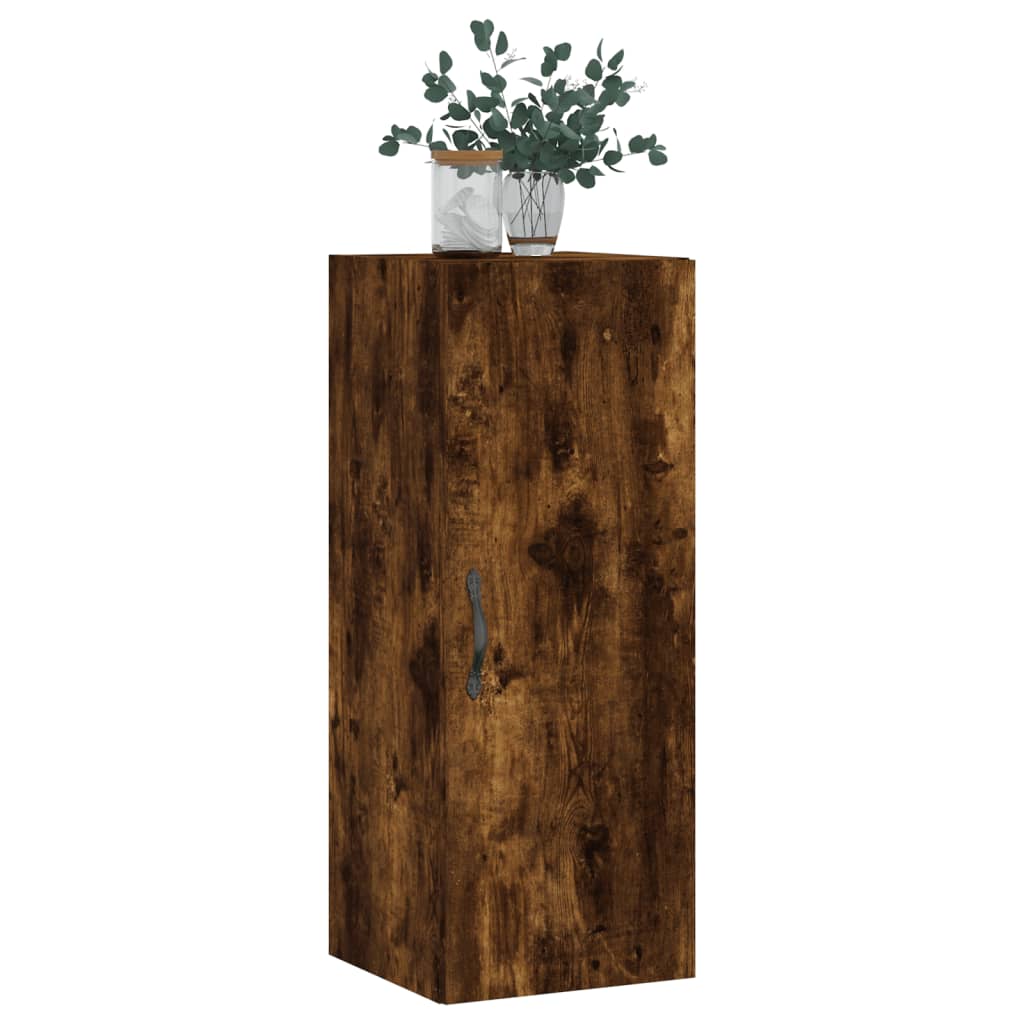 Armoire murale chêne fumé 34,5x34x90 cm matériau bois