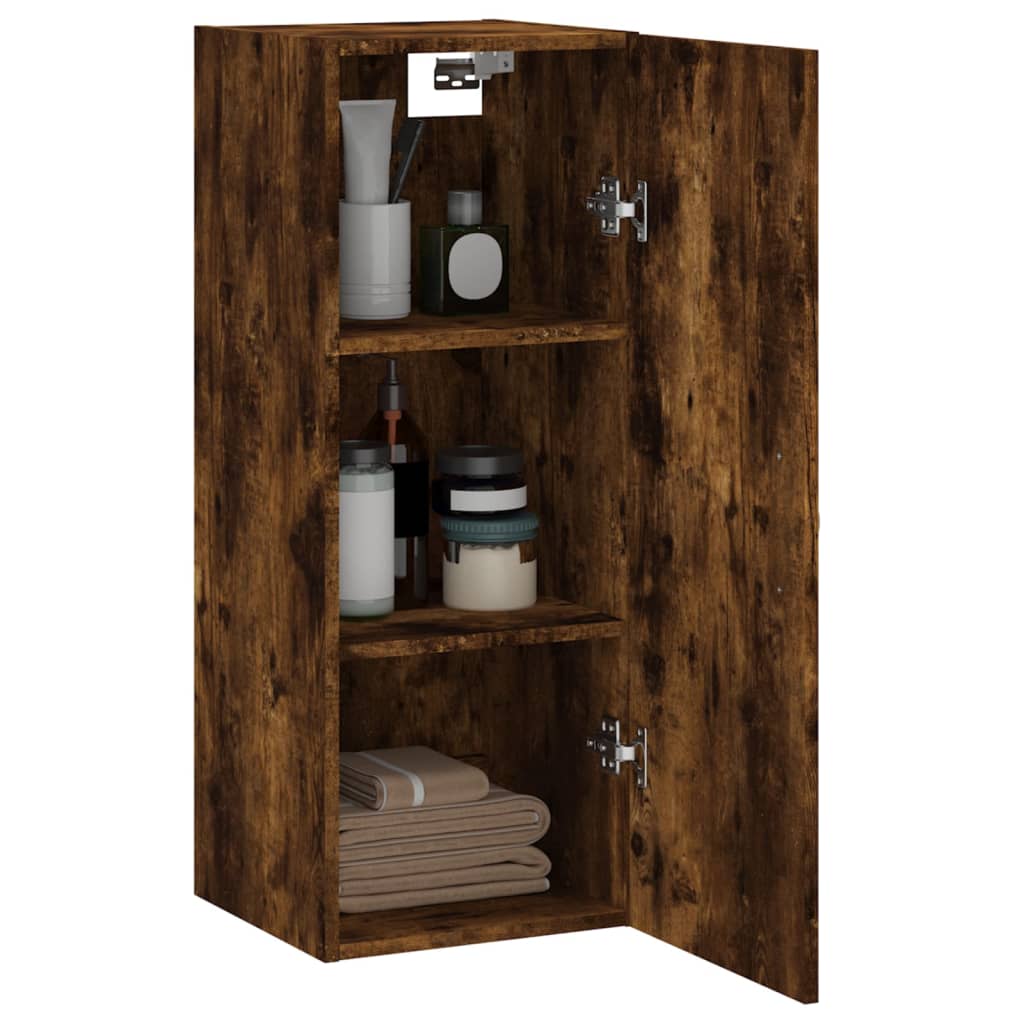 Armoire murale chêne fumé 34,5x34x90 cm matériau bois