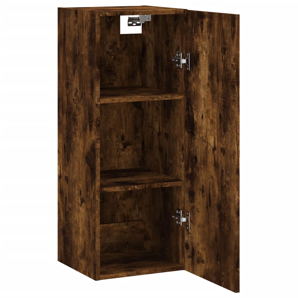 Armoire murale chêne fumé 34,5x34x90 cm matériau bois