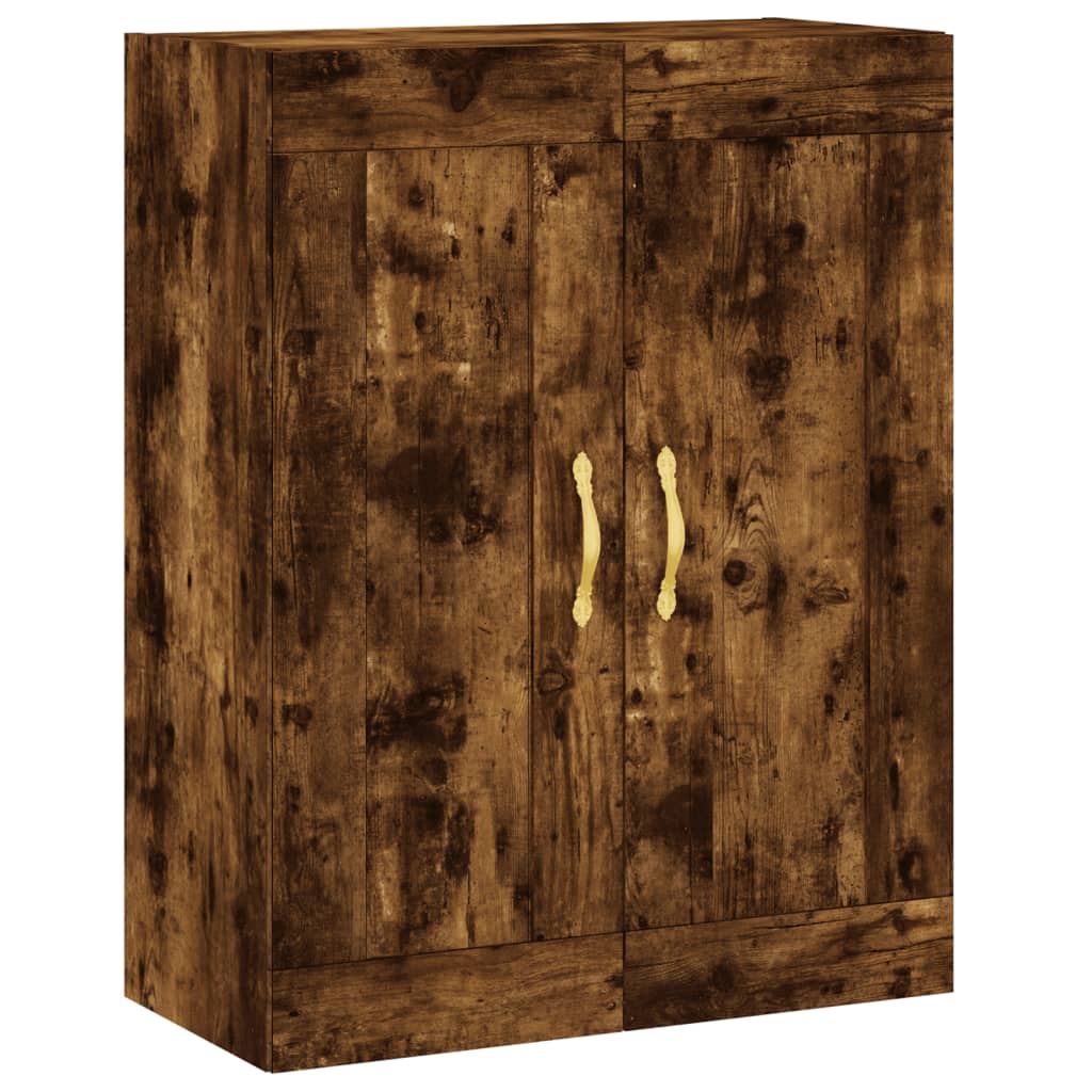 Armoire murale chêne fumé 69,5x34x90 cm matériau bois