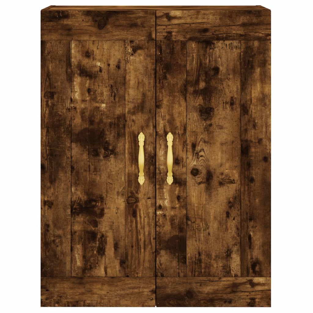 Armoire murale chêne fumé 69,5x34x90 cm matériau bois