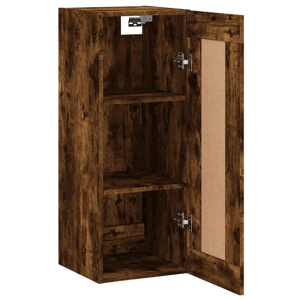 Armoire murale chêne fumé 34,5x34x90 cm matériau bois