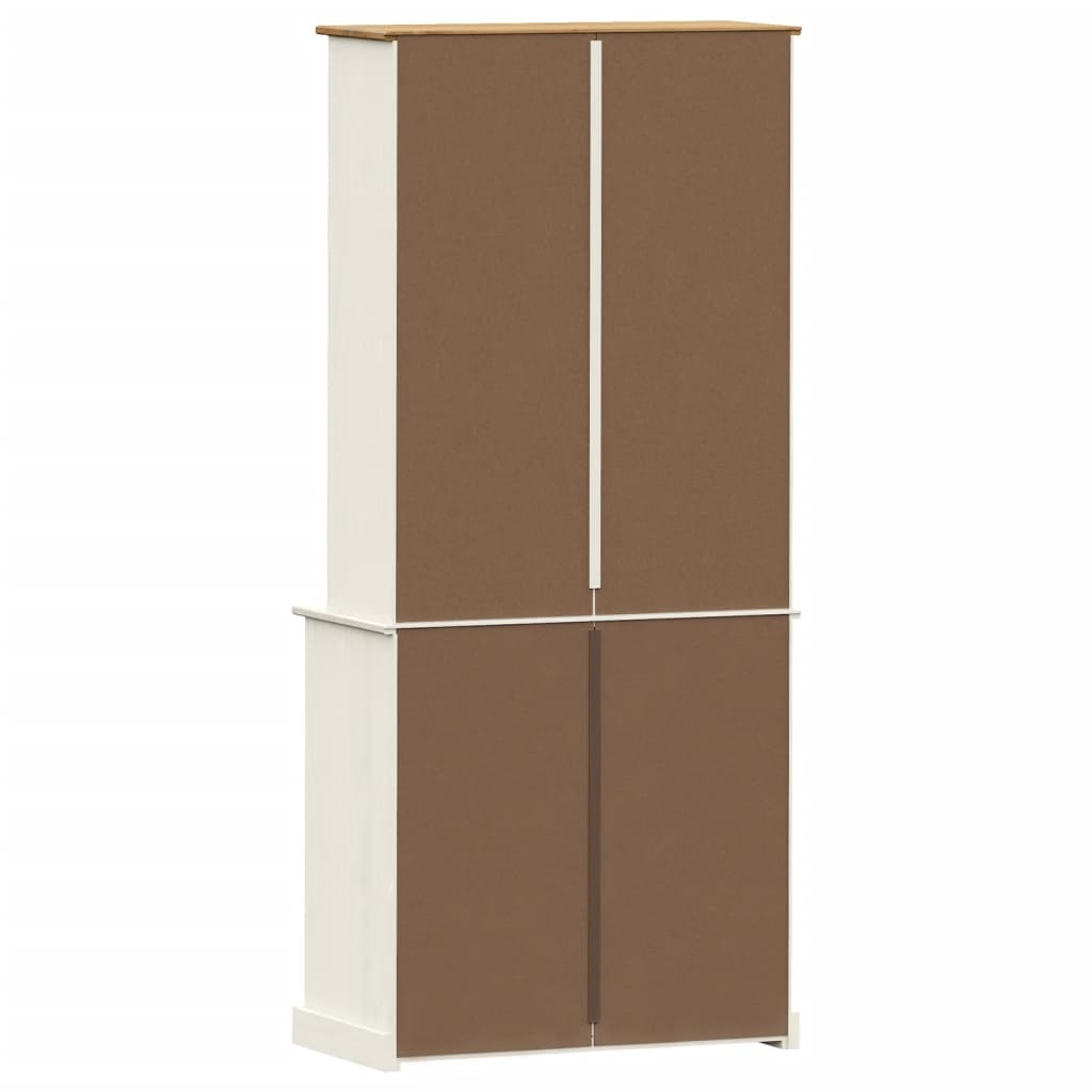 Highboard VIGO Weiß 80x40x176 cm Massivholz Kiefer