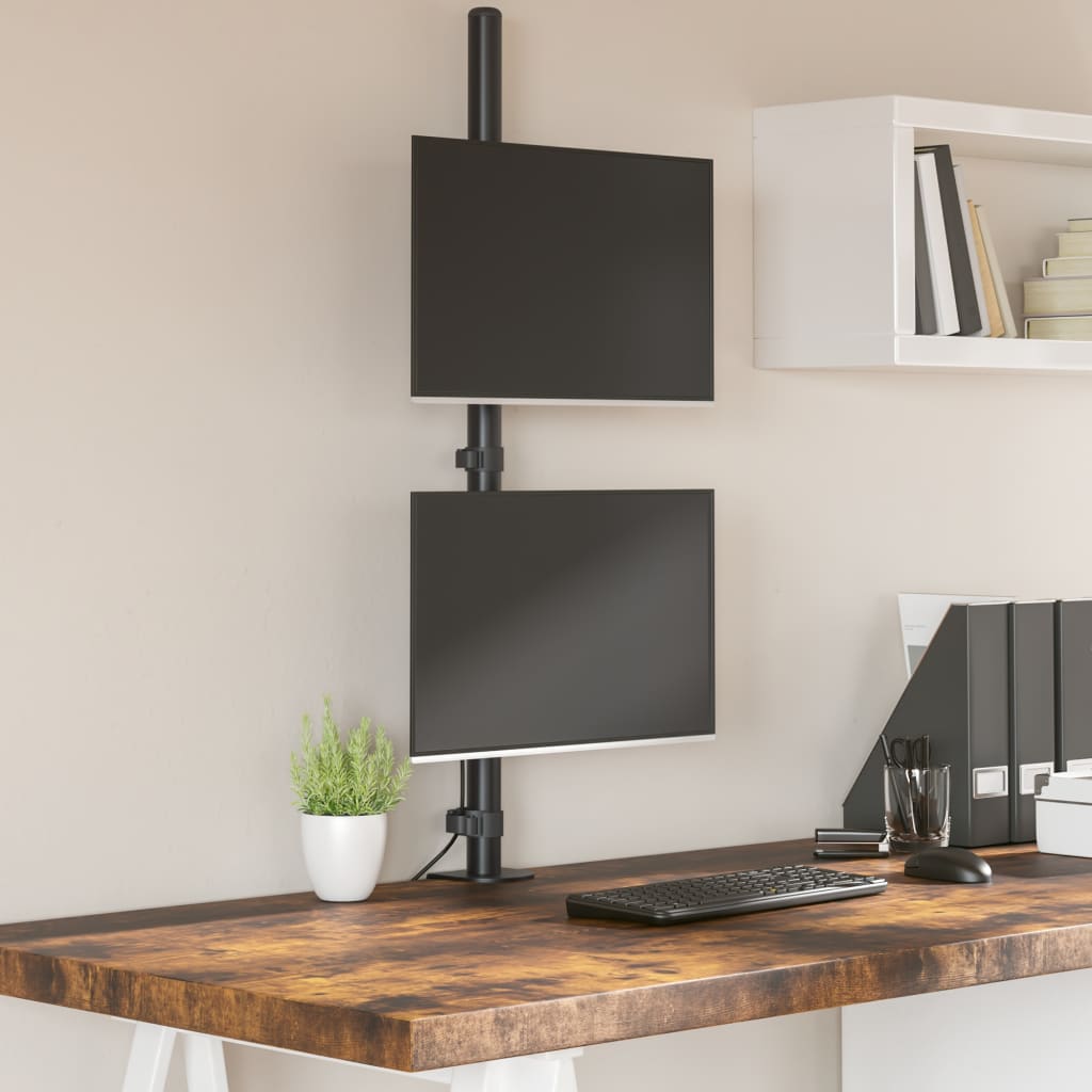 Tischhalterung für 2 Monitore Schwarz Stahl VESA 75/100 mm