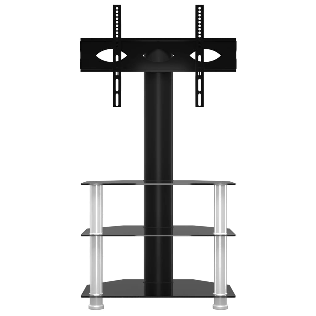 TV-Eckregal mit 3 Ablagen für 32-70 Zoll Schwarz und Silbern