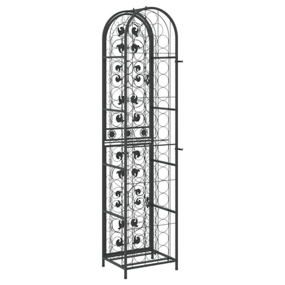 Weinregal für 73 Flaschen Schwarz 45x36x200 cm Schmiedeeisen