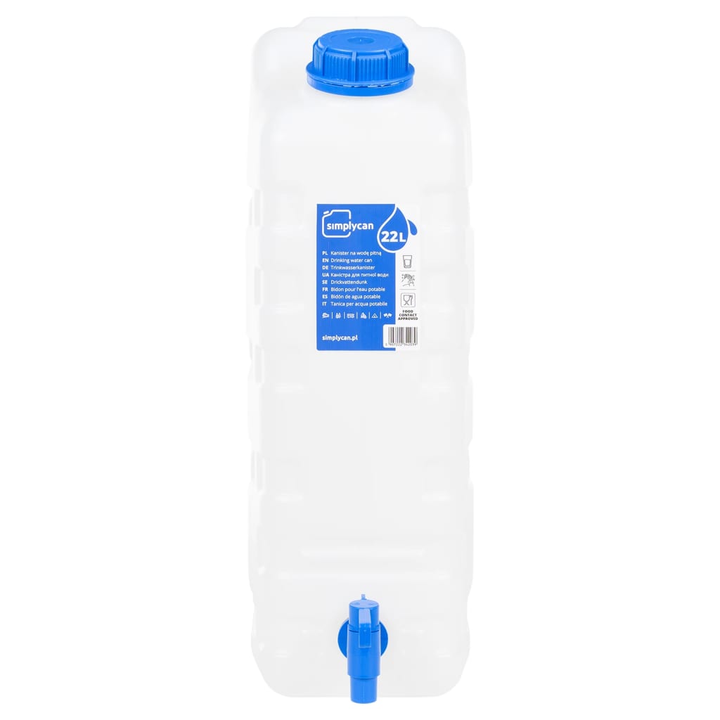 Wasserbehälter mit Hahn Transparent 20 L Kunststoff