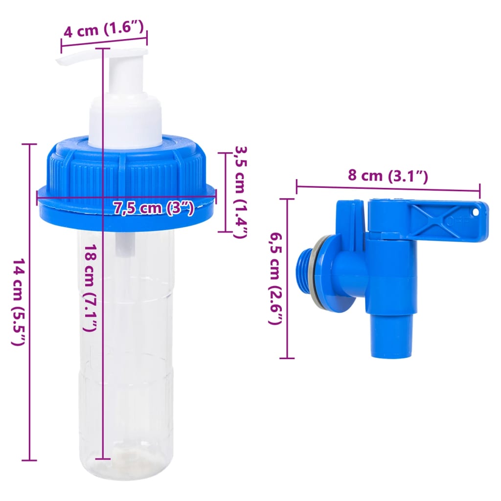 Wasserbehälter mit Hahn und Seifenspender 10 L Kunststoff