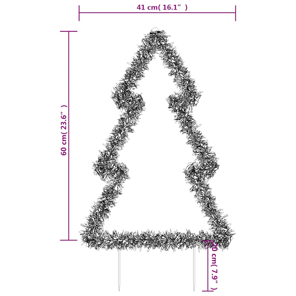 Weihnachtsbaum mit Erdspießen und 80 LEDs 60 cm