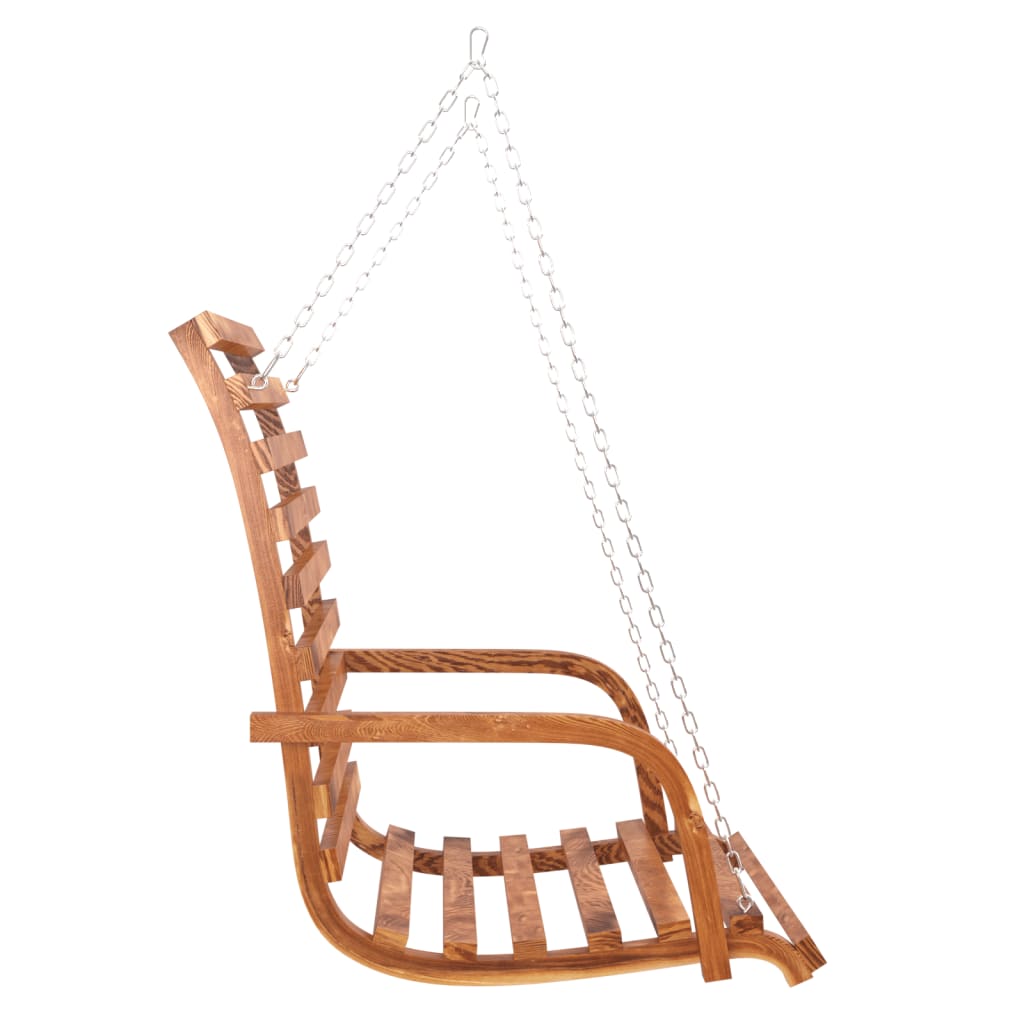 Hollywoodschaukel Massivholz Fichte mit Teak-Finish