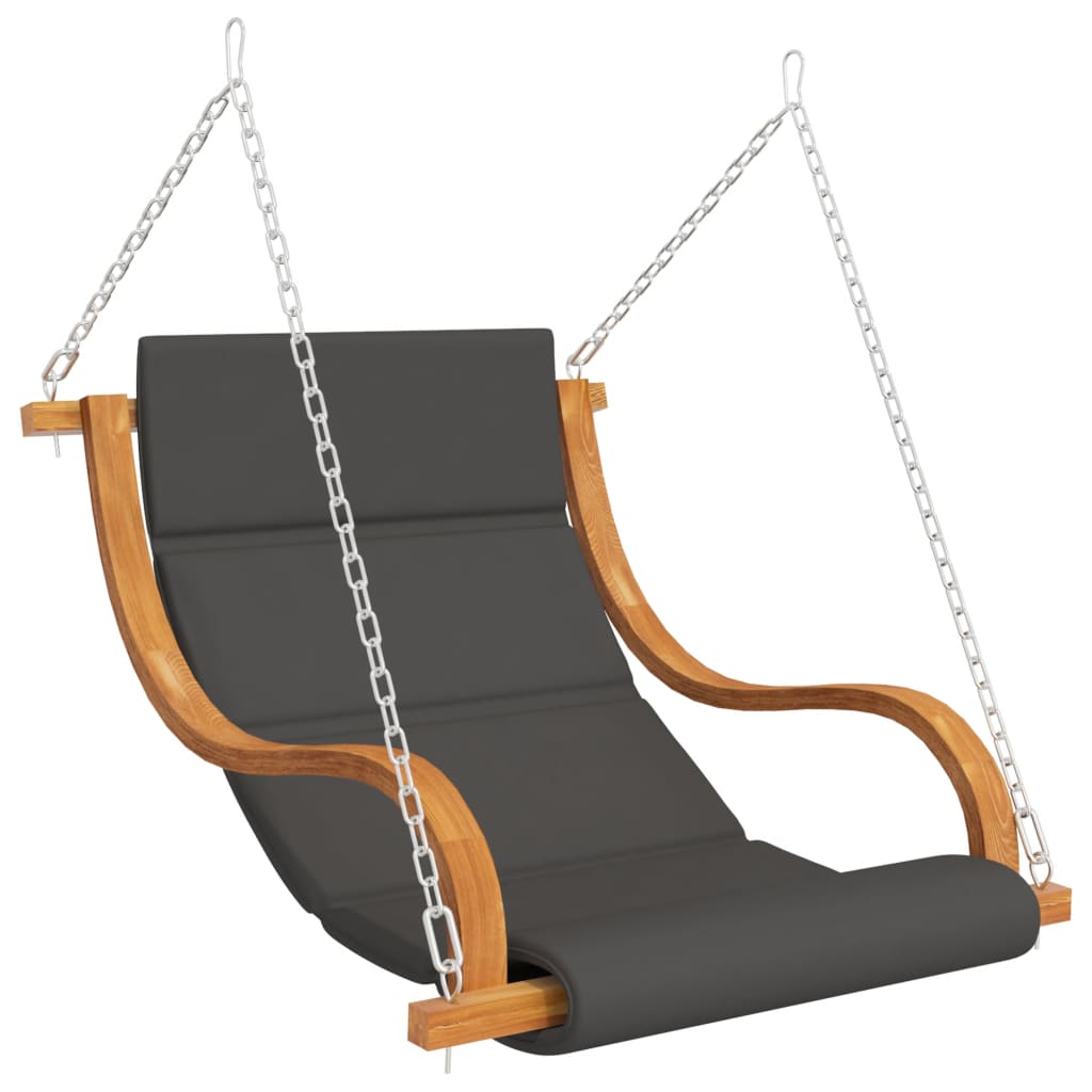 Hollywoodschaukel mit Auflage Massivholz Fichte mit Teak-Finish