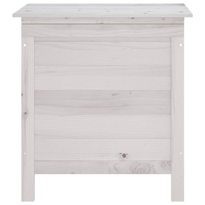 Gartentruhe Weiß 50x49x56,5 cm Massivholz Tanne