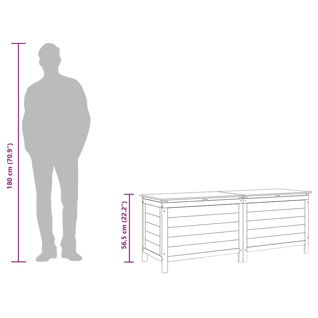 Gartentruhe 150x50x56,5 cm Massivholz Tanne