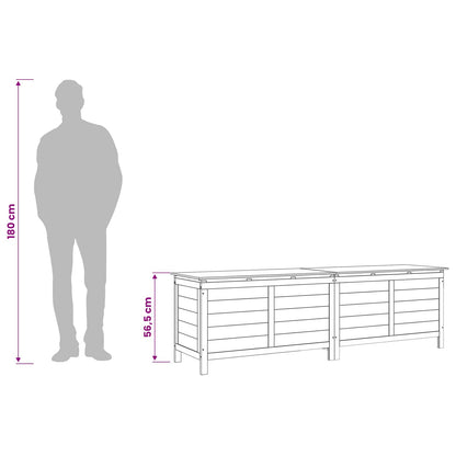 Gartentruhe 198,5x50x56,5 cm Massivholz Tanne