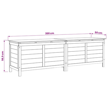 Gartentruhe 198,5x50x56,5 cm Massivholz Tanne