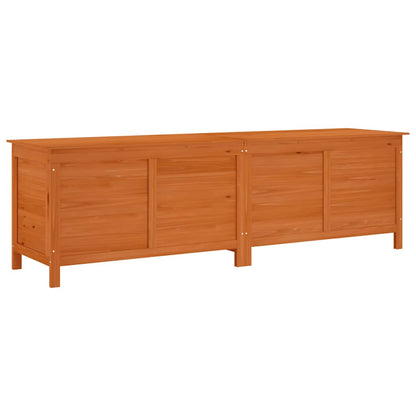 Gartentruhe Braun 198,5x50x56,5 cm Massivholz Tanne