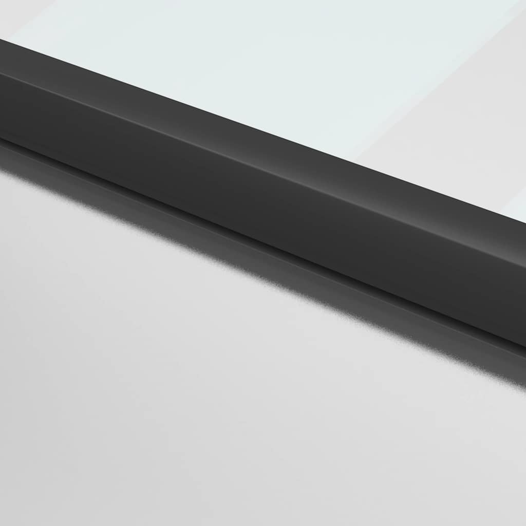 Innentür Schlank Schwarz 76x201,5 cm Hartglas und Aluminium