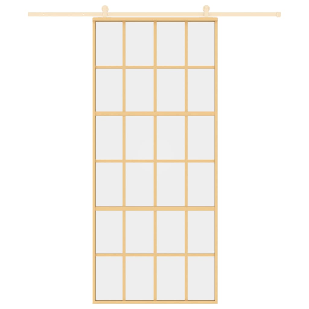 Schiebetür Golden 90x205 cm ESG-Klarglas und Aluminium