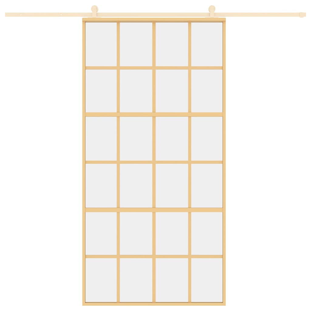 Schiebetür Golden 102,5x205 cm ESG-Klarglas und Aluminium