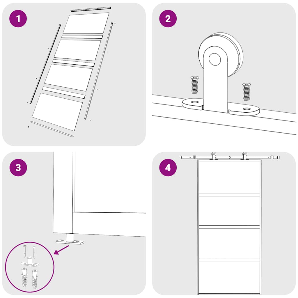 Schiebetür Golden 102,5x205 cm Matt ESG-Glas und Aluminium