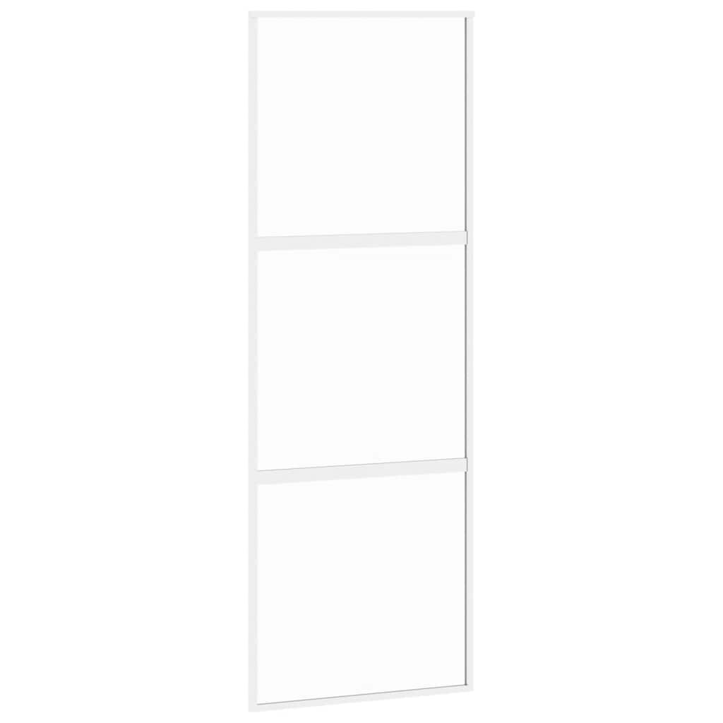 Schiebetür Weiß 76x205 cm Hartglas und Aluminium