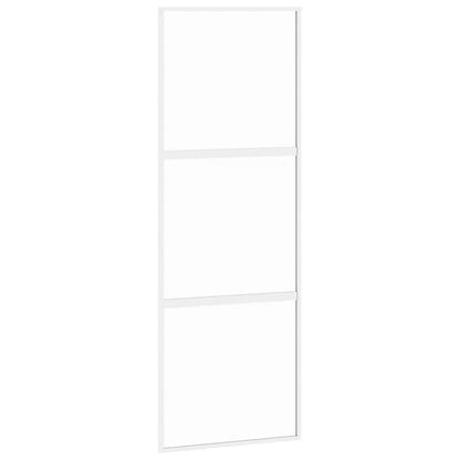 Schiebetür Weiß 76x205 cm Hartglas und Aluminium