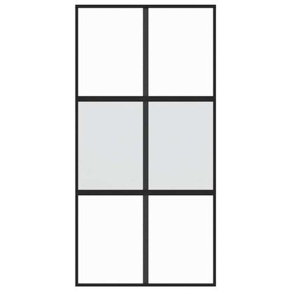 Schiebetür Schwarz 102,5x205 cm Hartglas und Aluminium