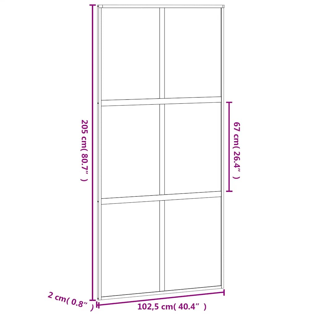 Schiebetür Weiß 102,5x205 cm Hartglas und Aluminium
