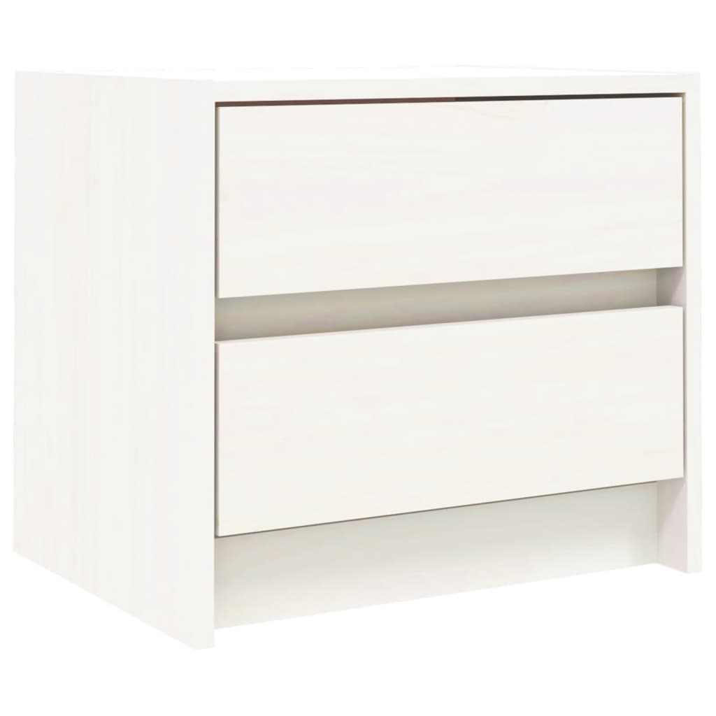 Bedside Table White 40x31x35.5 cm Solid Pine