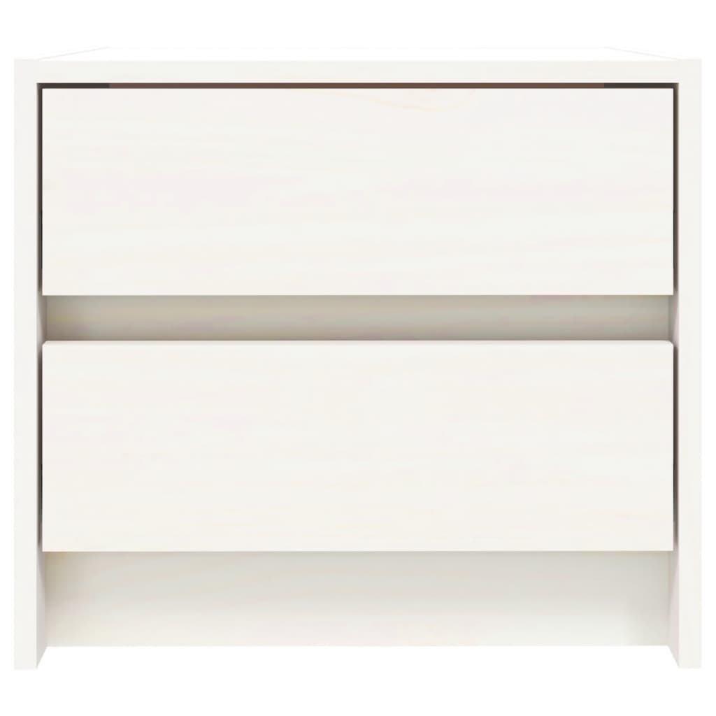 Bedside Table White 40x31x35.5 cm Solid Pine