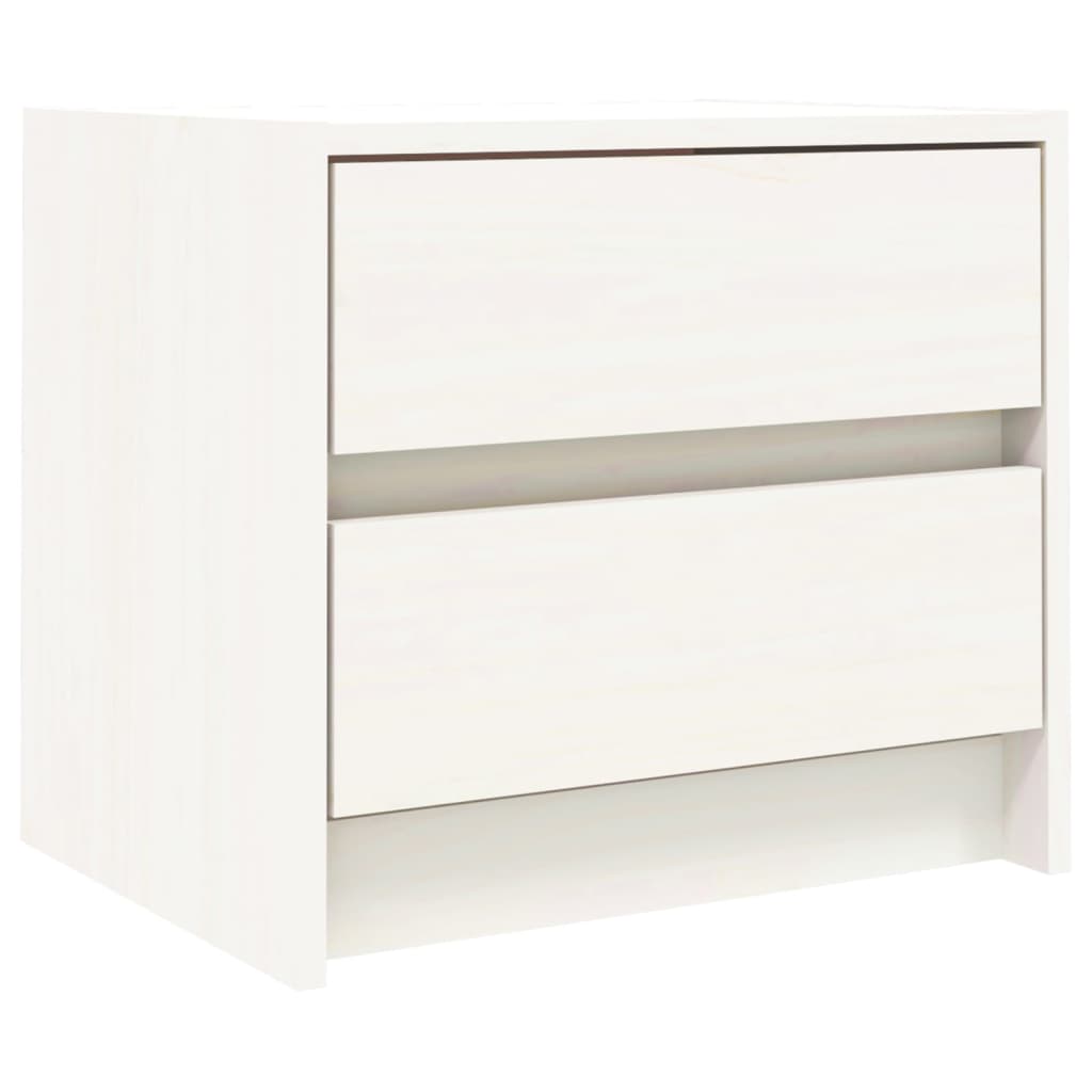 Bedside tables 2 pcs. White 40x31x35.5 cm solid pine wood