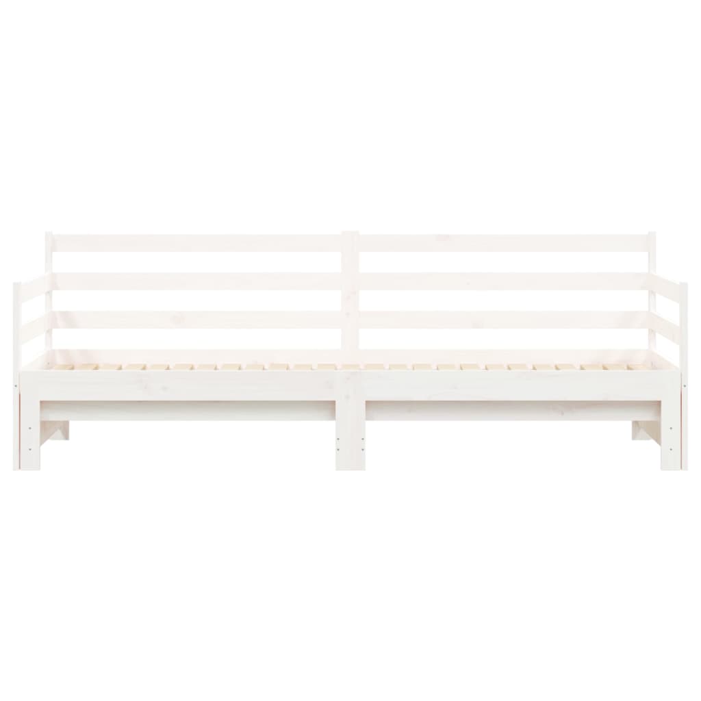 Lit de repos extensible blanc 90x200 cm en pin massif