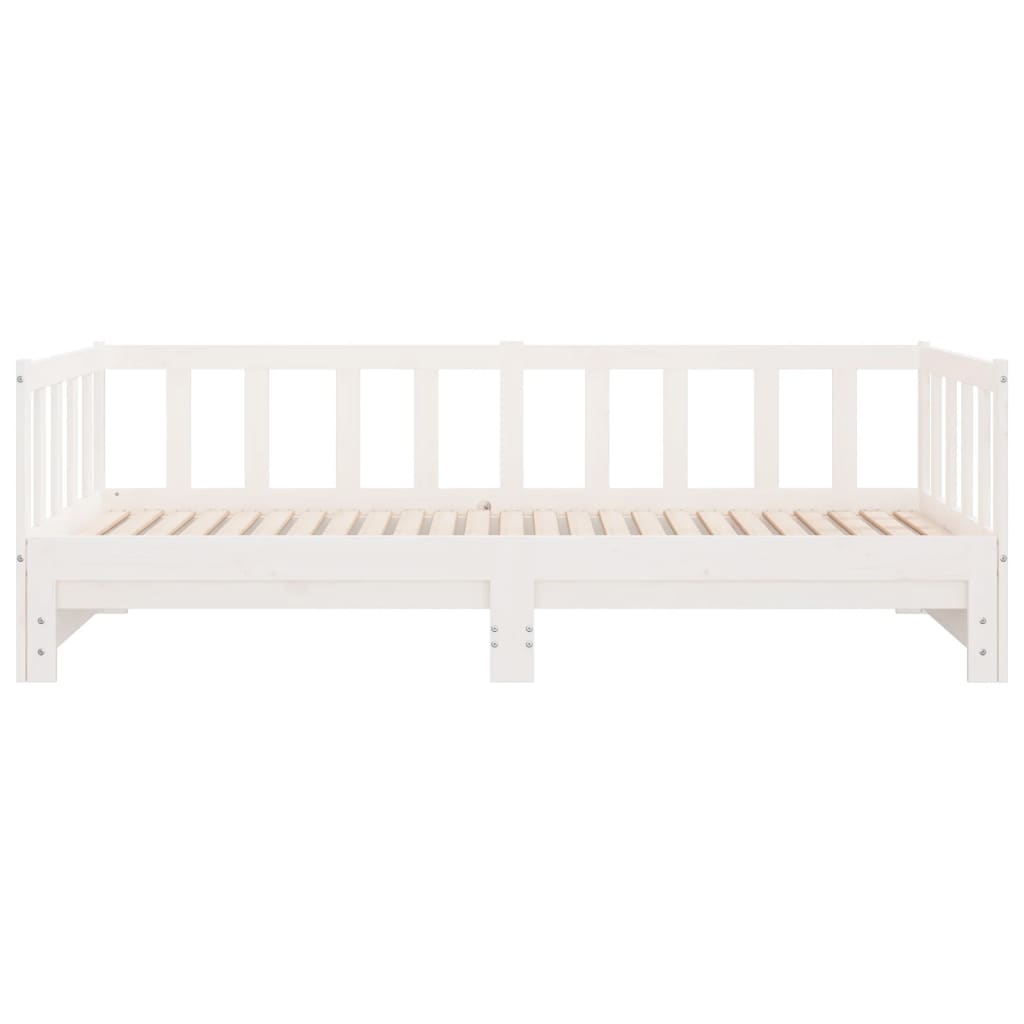 Lit de repos extensible blanc 90x200 cm en pin massif