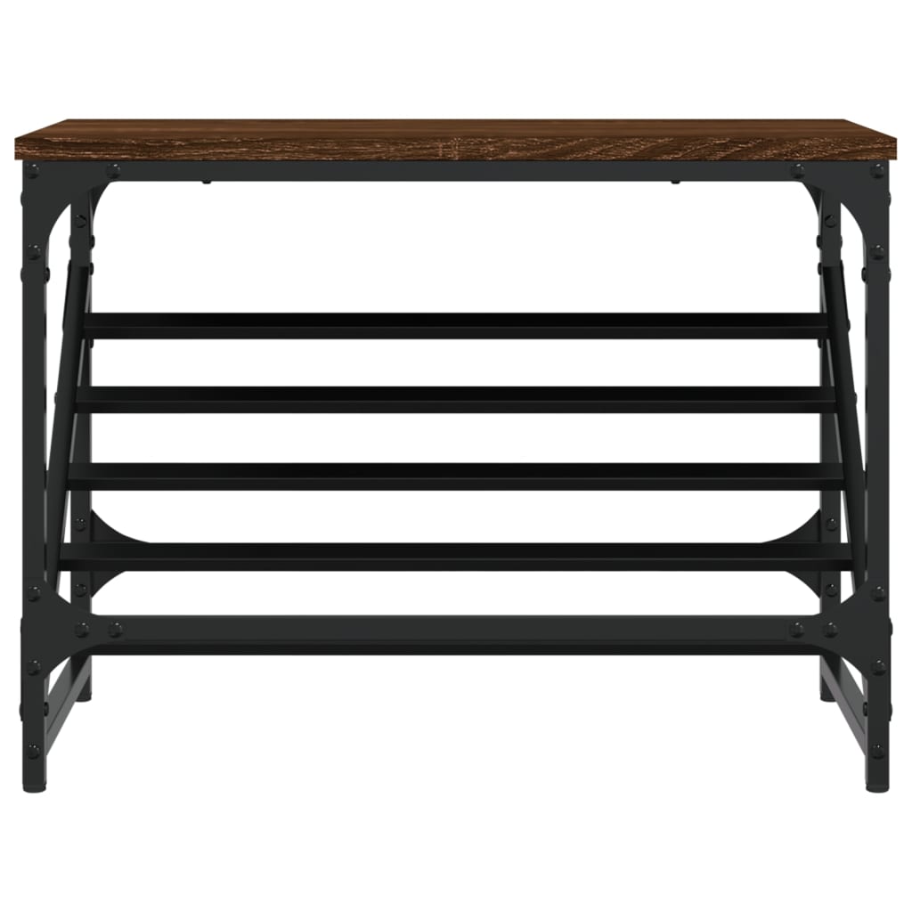 Étagère à chaussures aspect chêne marron 60x30x45 cm en bois