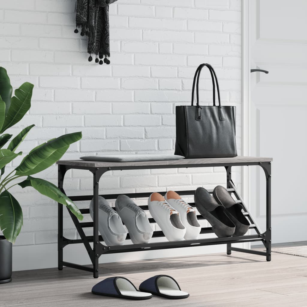 Étagère à chaussures gris Sonoma 90x30x45 cm en bois