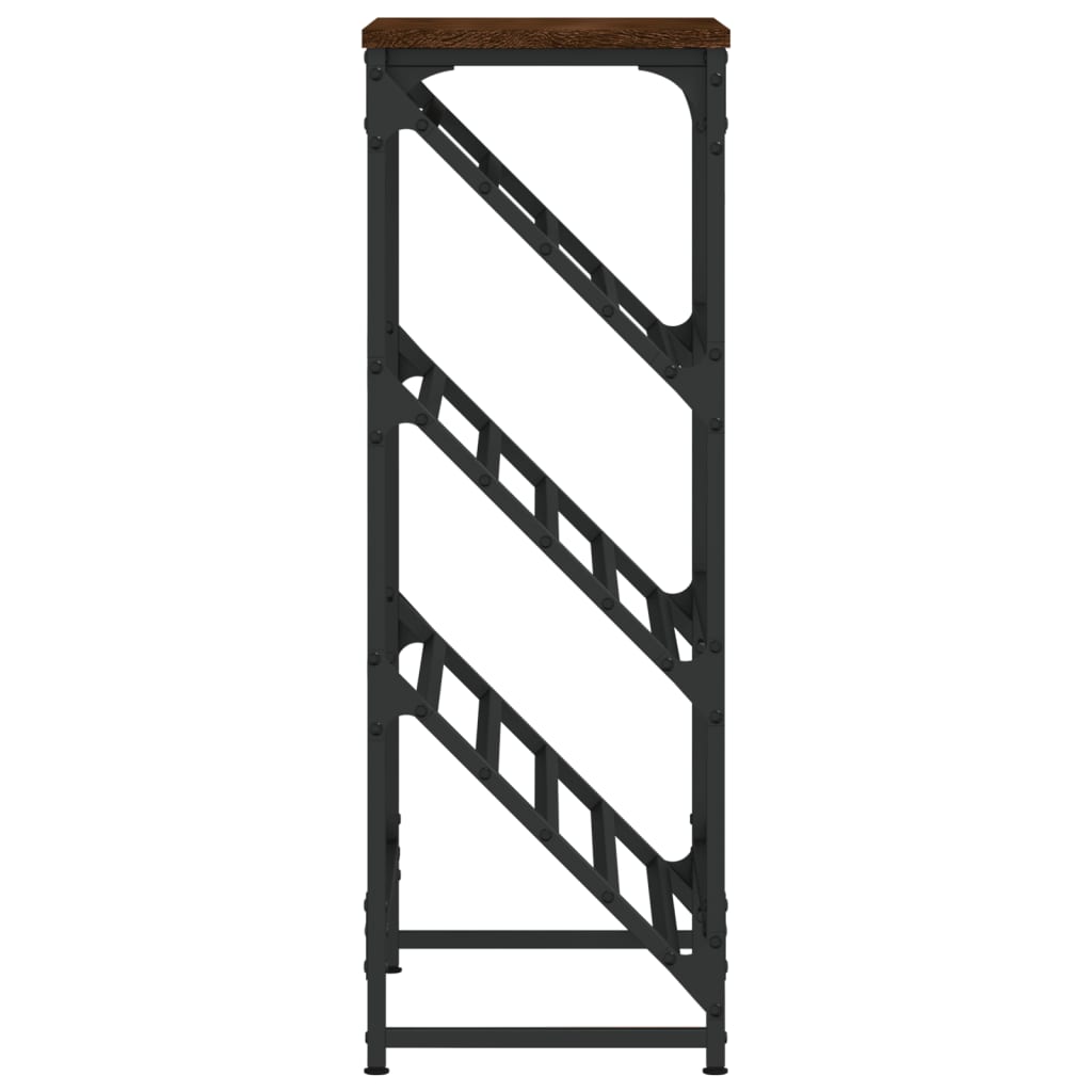 Étagère à chaussures aspect chêne marron 60x30x85 cm en bois